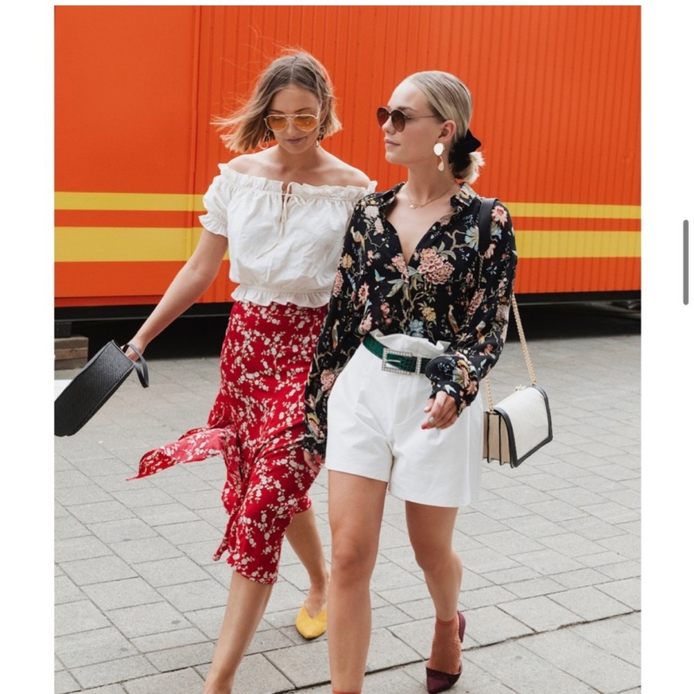 Floral Red Skirt